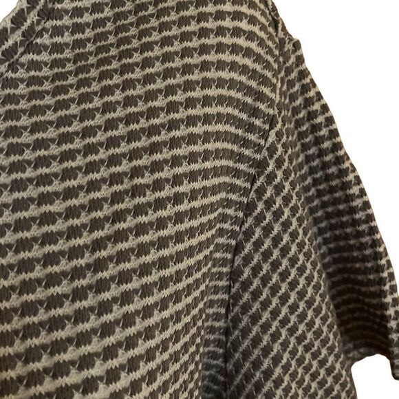 Chaser womens top Size Small cropped waist tie textured gray white short sleeve - Picture 3 of 8